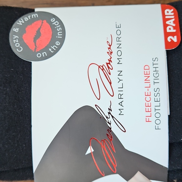 Marilyn Monroe Black Footless Tights - 2 Pair - Picture 2 of 5